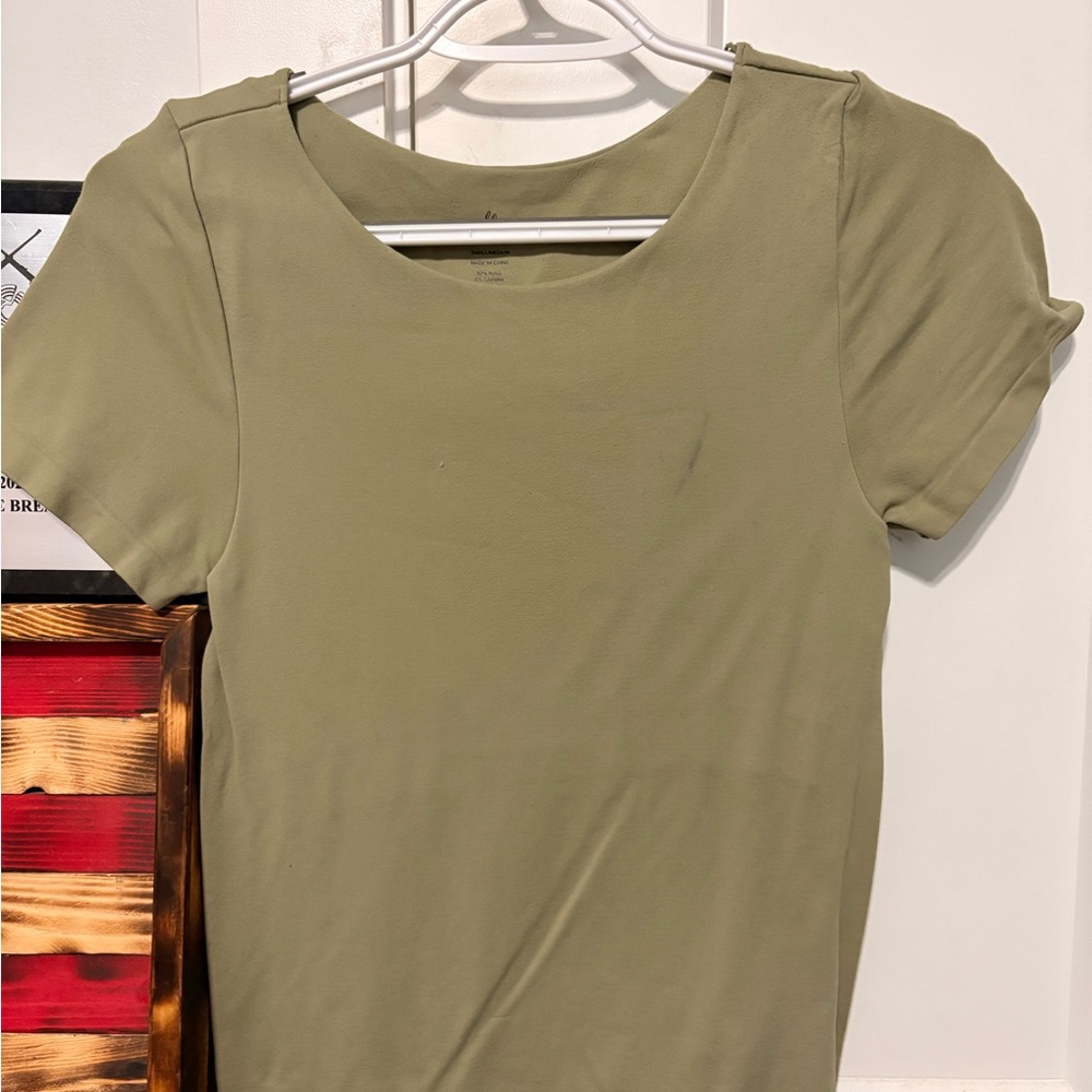 Buckle Sage Green Short Sleeve Top